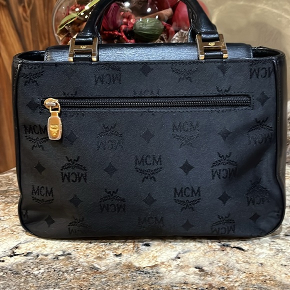 MCM Germany EUC Black Visetos Nylon and Leather Tote - Picture 6 of 11